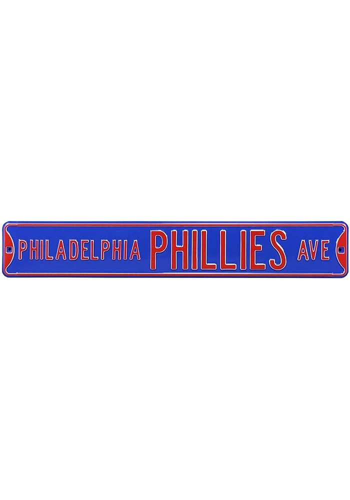 Philadelphia Phillies Blue Street Sign - Grey