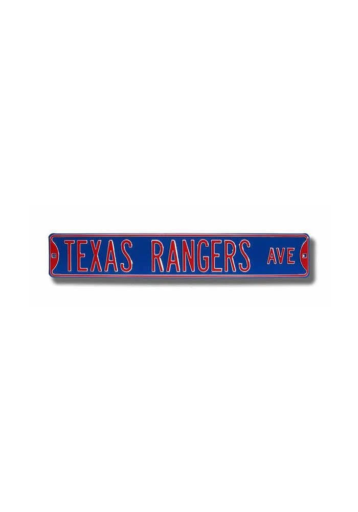 Texas Rangers Blue Street Sign - Red