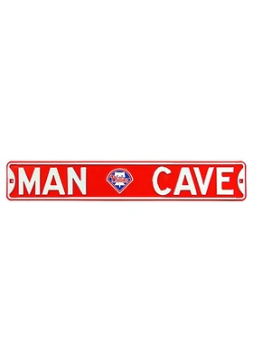 Philadelphia Phillies 6x36 Man Cave Street Sign - Red