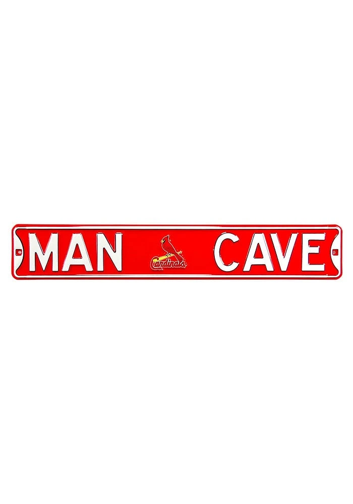 St Louis Cardinals 6x36 Man Cave Street Sign - Red