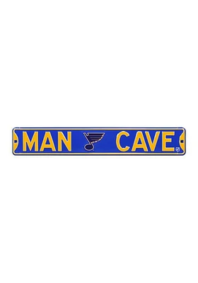 St Louis Blues 6x36 Man Cave Street Sign - Grey