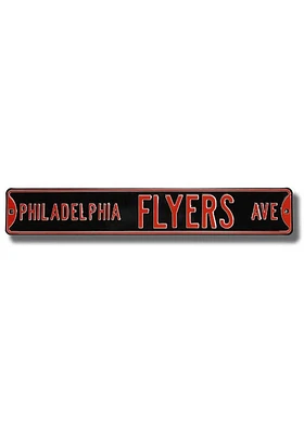 Philadelphia Flyers Black Street Sign - Orange