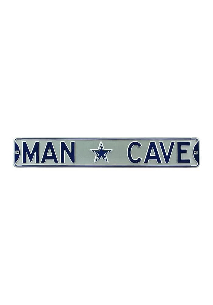 Dallas Cowboys 6x36 Man Cave Street Sign - Navy Blue