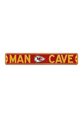 Kansas City Chiefs 6x36 Man Cave Street Sign - Red
