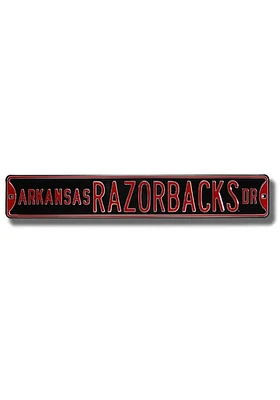 Arkansas Razorbacks Black Street Sign - Red