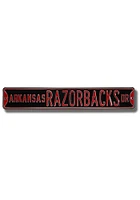 Arkansas Razorbacks Black Street Sign - Red