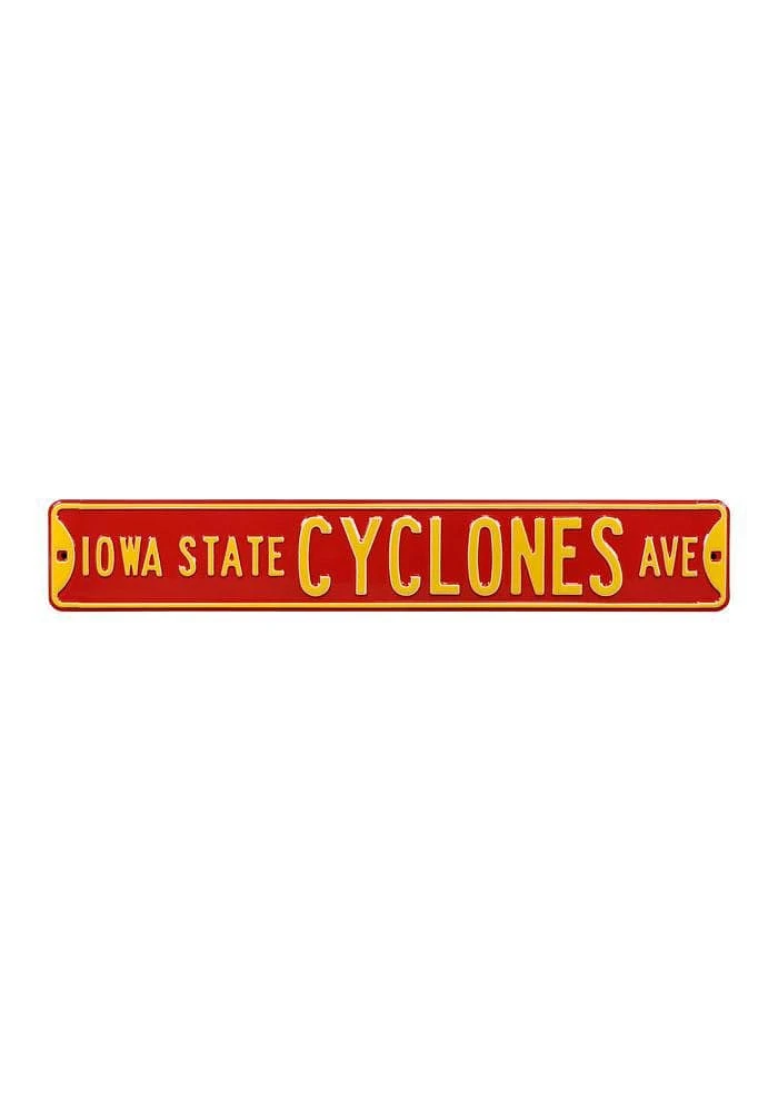 Iowa State Cyclones Red Street Sign - Red