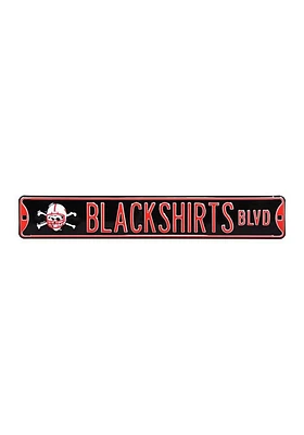 Nebraska Cornhuskers Street Sign Sign - Black