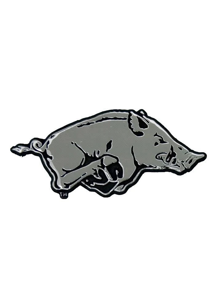 Arkansas Razorbacks Chrome Car Emblem - Silver