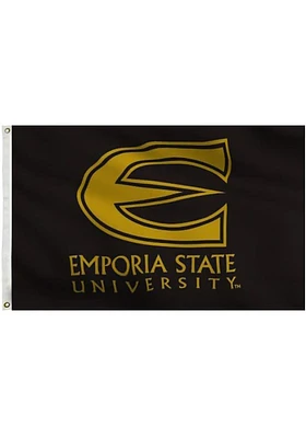 Emporia State Hornets 3x5 black silk screen grommet flag Silk Screen Grommet Flag - Black