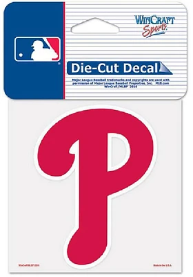 Philadelphia Phillies 4x4 Perfect Cut Logo Auto Decal - Red