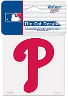Philadelphia Phillies 4x4 Perfect Cut Logo Auto Decal - Red