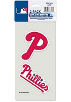Philadelphia Phillies 2-Pack 4x4 Perfect Cut Auto Decal - Red