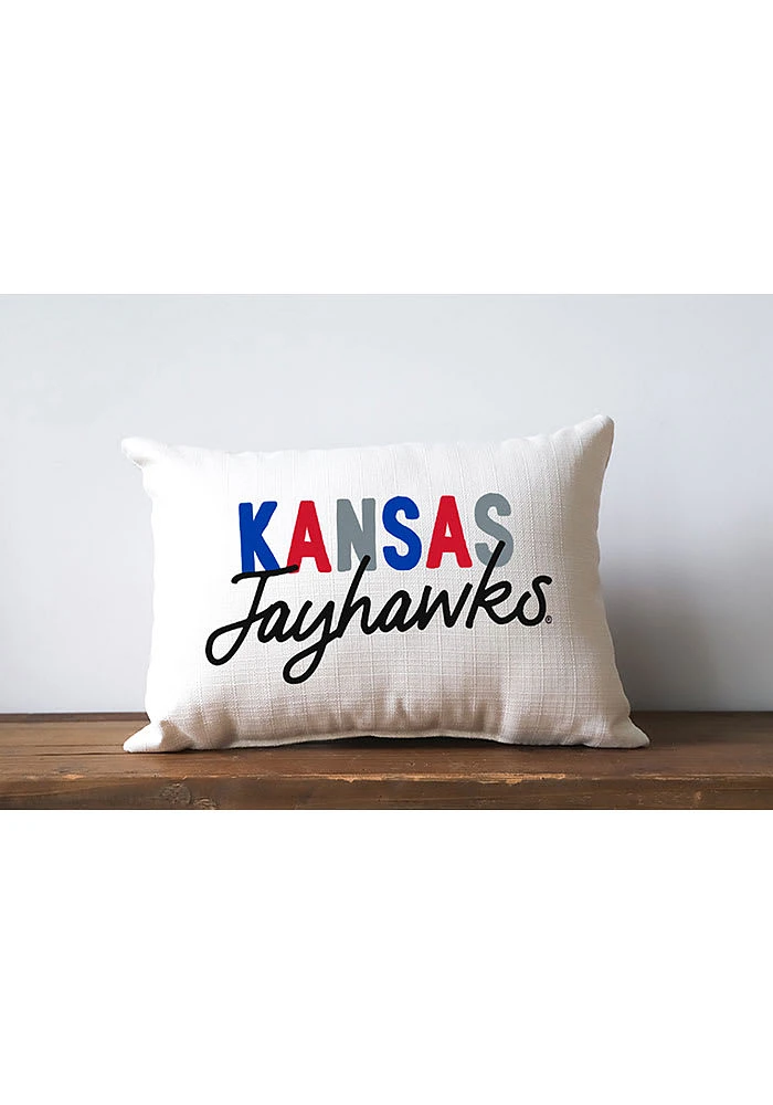 Kansas Jayhawks Plain Name Throw Pillow Throw Pillow - Blue