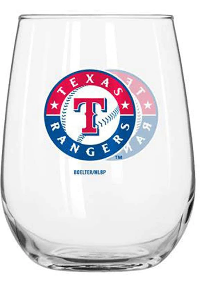 Texas Rangers 16Oz Curved Stemless Wine Glass - White