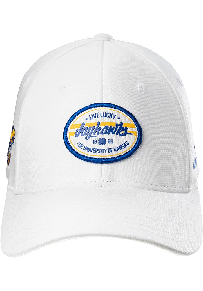Black Clover Kansas Jayhawks Mens White Force Flex Hat