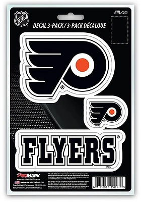 Sports Licensing Solutions Philadelphia Flyers 3 Pack Team Logo Auto Decal - Black