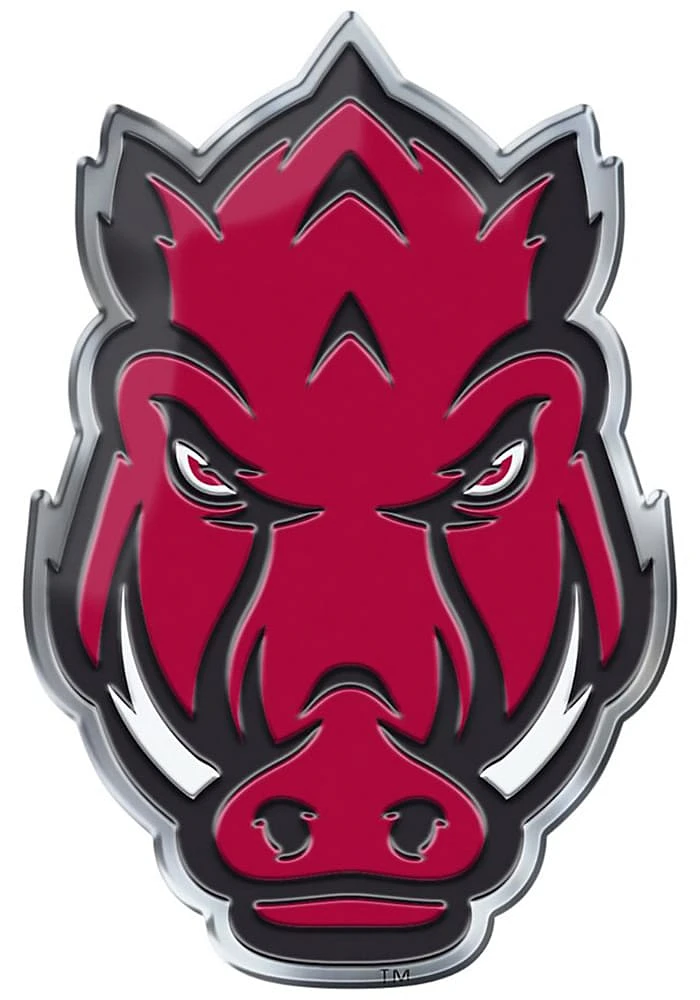 Sports Licensing Solutions Arkansas Razorbacks Aluminum Design Car Emblem - Red