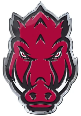 Sports Licensing Solutions Arkansas Razorbacks Aluminum Design Car Emblem - Red
