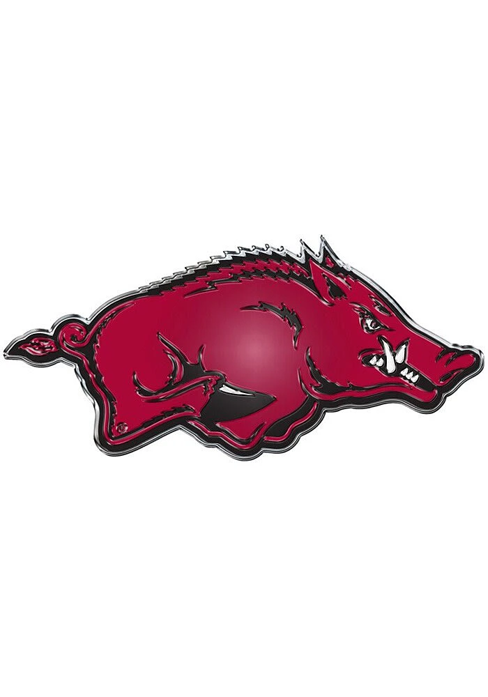 Sports Licensing Solutions Arkansas Razorbacks Aluminum Car Emblem - Red