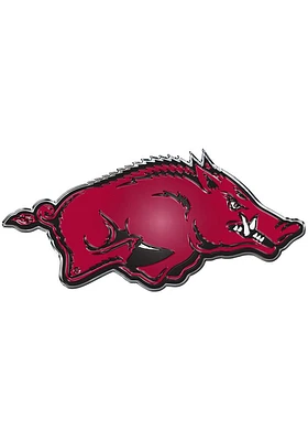 Sports Licensing Solutions Arkansas Razorbacks Aluminum Car Emblem - Red