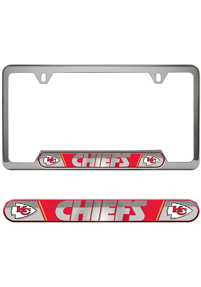 Kansas City Chiefs Universal Fit Metal License Plate Frame - Silver