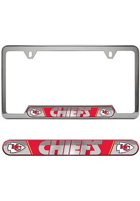 Kansas City Chiefs Universal Fit Metal License Plate Frame - Silver