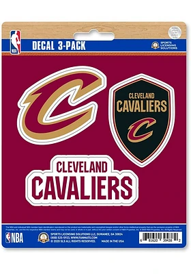 Sports Licensing Solutions Cleveland Cavaliers 3 pk Auto Decal - Maroon