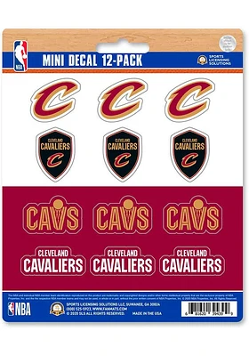 Sports Licensing Solutions Cleveland Cavaliers 12 pk Mini Auto Decal - Maroon