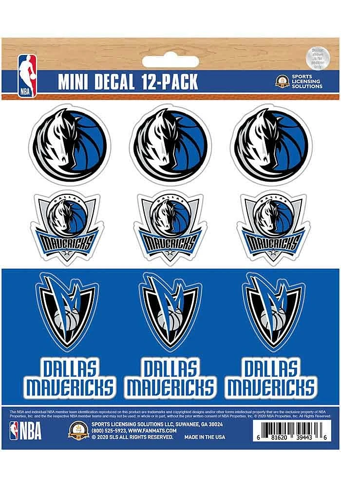 Sports Licensing Solutions Dallas Mavericks 12 pk Mini Auto Decal - Blue