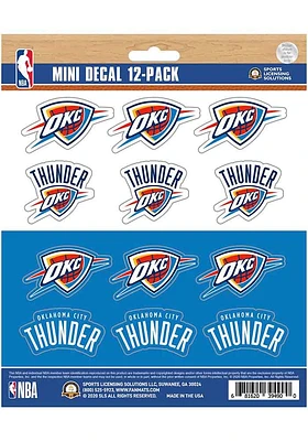 Sports Licensing Solutions Oklahoma City Thunder 12 pk Mini Auto Decal - Blue