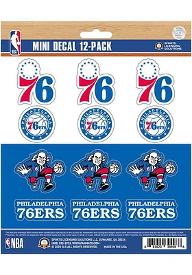 Sports Licensing Solutions Philadelphia 76ers 12 pk Mini Auto Decal - Blue