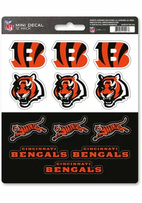 Sports Licensing Solutions Cincinnati Bengals 12 pk Mini Auto Decal - Orange