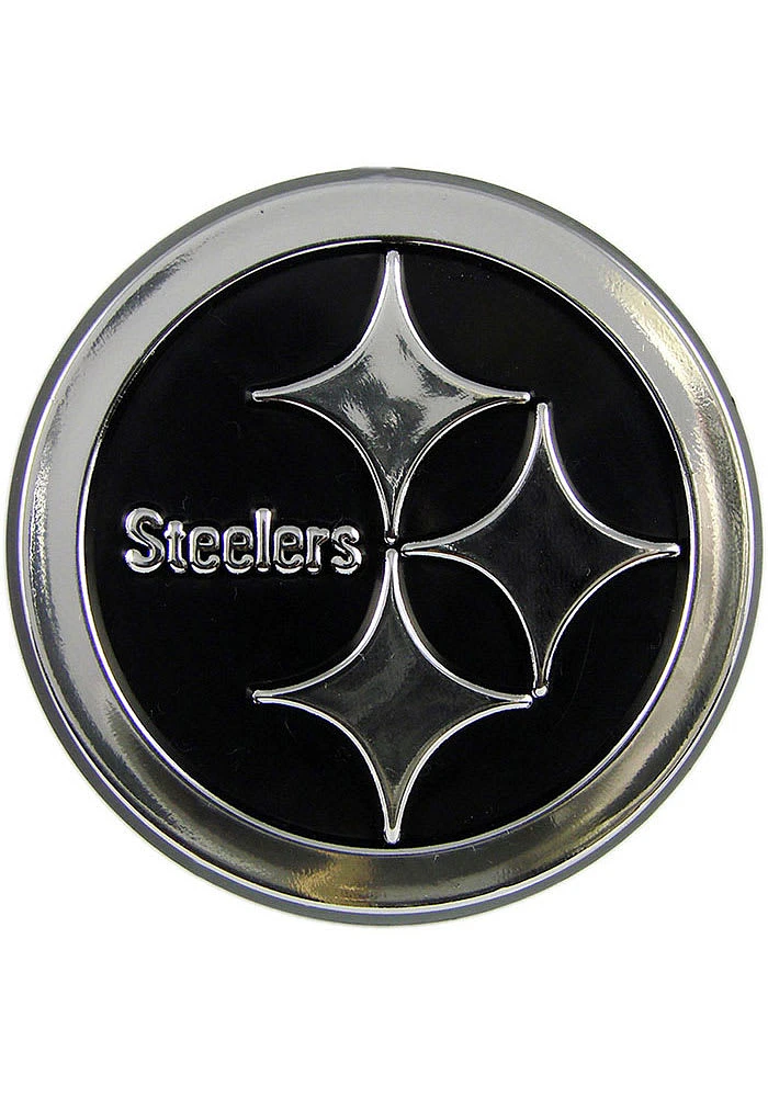 Sports Licensing Solutions Pittsburgh Steelers Molded Chrome Car Emblem - Yellow