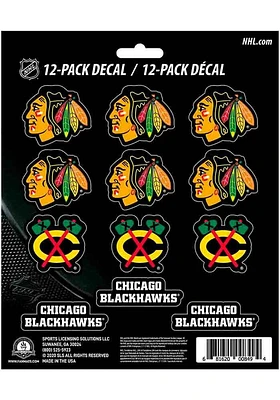 Sports Licensing Solutions Chicago Blackhawks 12 pk Mini Auto Decal - Red