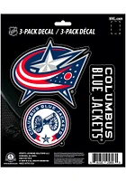 Sports Licensing Solutions Columbus Blue Jackets 3 pk Auto Decal - Blue