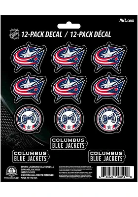 Sports Licensing Solutions Columbus Blue Jackets 12 pk Mini Auto Decal - Blue