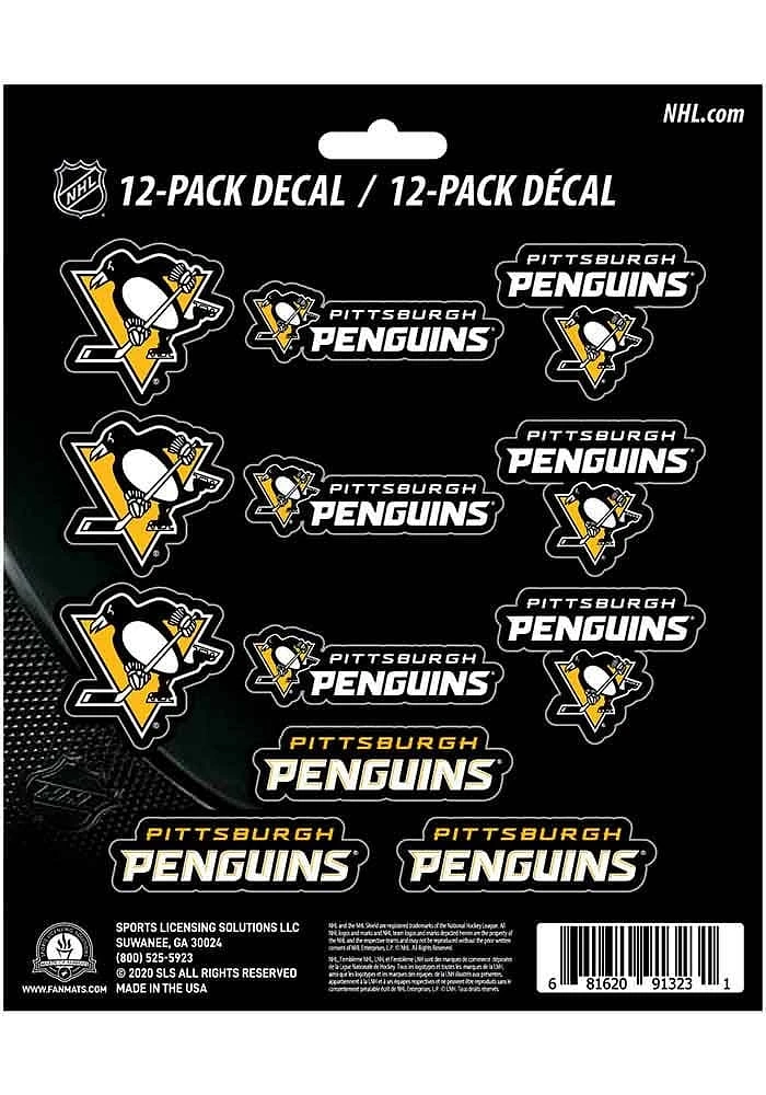 Sports Licensing Solutions Pittsburgh Penguins 12 pk Mini Auto Decal - Gold