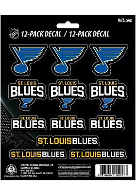 Sports Licensing Solutions St Louis Blues 12 pk Mini Auto Decal - Blue