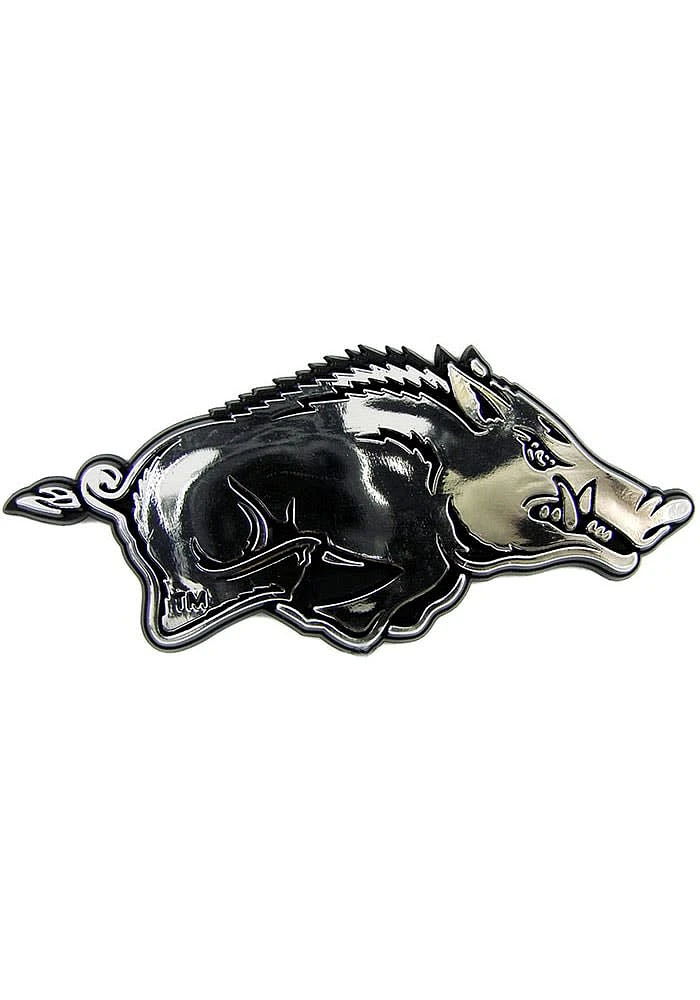 Sports Licensing Solutions Arkansas Razorbacks Molded Chrome Car Emblem - Red