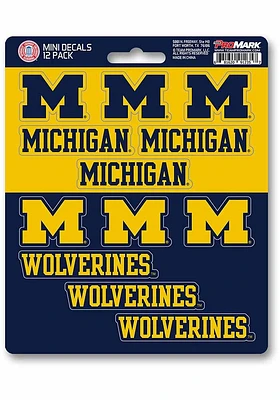Sports Licensing Solutions Michigan Wolverines 12 pk Mini Auto Decal - Blue