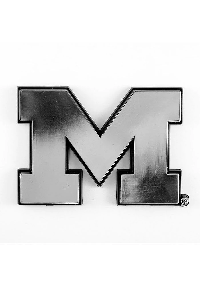 Sports Licensing Solutions Michigan Wolverines Molded Chrome Car Emblem - Blue