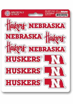 Sports Licensing Solutions Nebraska Cornhuskers 12 pk Mini Auto Decal - Red