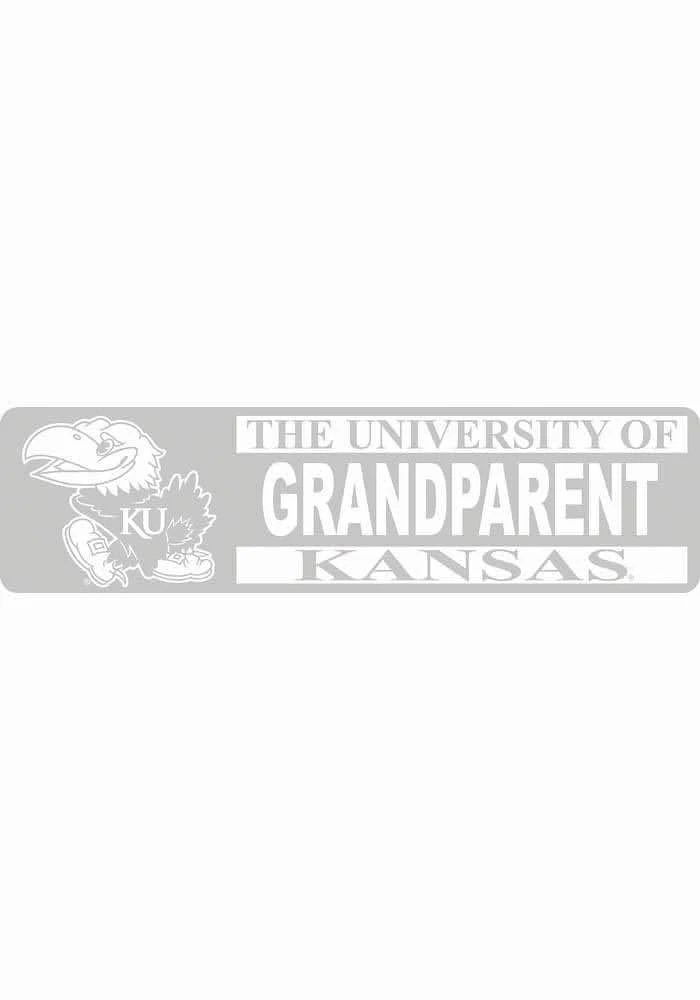 Kansas Jayhawks 3x10 White Grandparent Decal Auto Decal - White