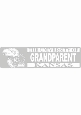 Kansas Jayhawks 3x10 White Grandparent Decal Auto Decal - White
