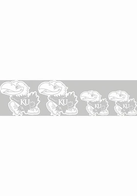 Kansas Jayhawks 3x10 White Descending Jayhawks Auto Decal - White