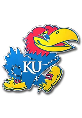 Sports Licensing Solutions Kansas Jayhawks Aluminum Colored Car Emblem - Blue
