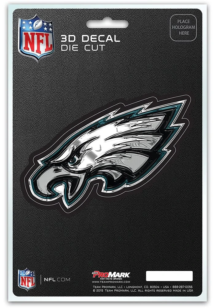 Sports Licensing Solutions Philadelphia Eagles 5x7 inch 3D Auto Decal - Silver
