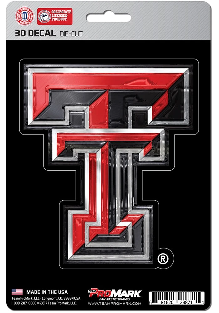 Sports Licensing Solutions Texas Tech Red Raiders 5x7 inch 3D Auto Decal - Red