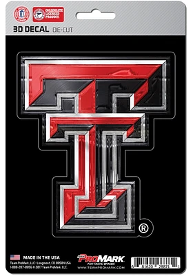 Sports Licensing Solutions Texas Tech Red Raiders 5x7 inch 3D Auto Decal - Red